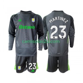 Camisolas de futebol Aston Villa Emiliano Martinez 23 Guarda Redes Criança Equipamento Principal 2025/26 Manga Comprida